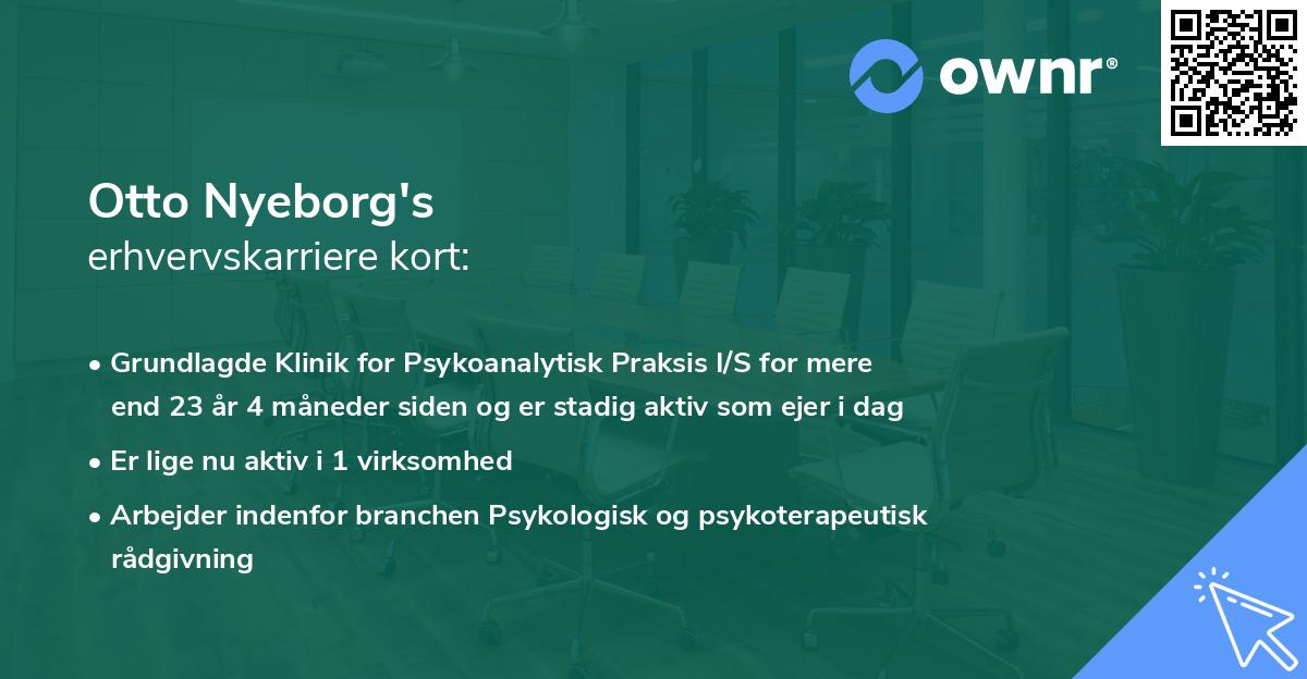 Otto Nyeborg's erhvervskarriere kort