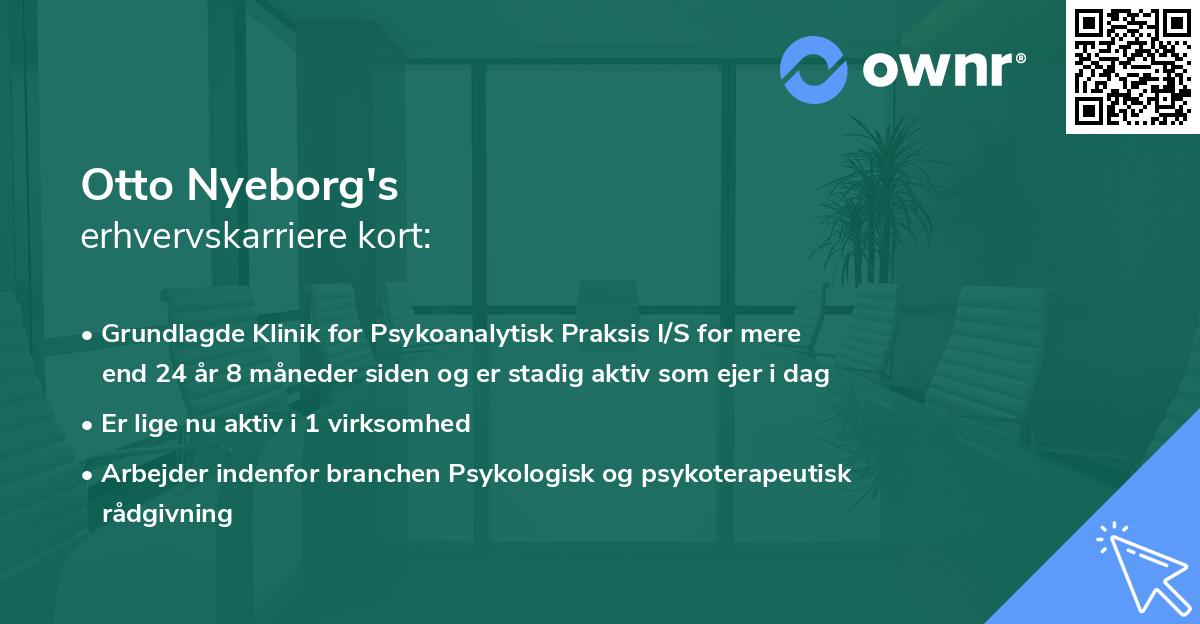 Otto Nyeborg's erhvervskarriere kort