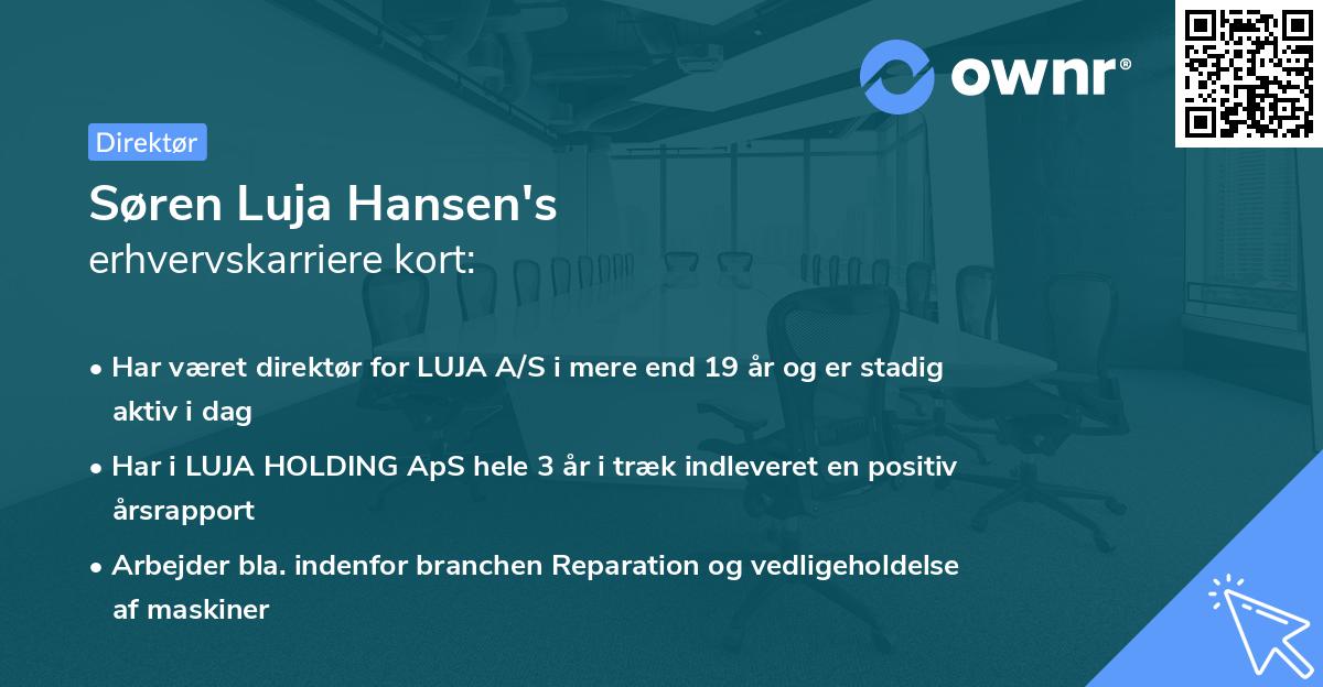 Søren Luja Hansen's erhvervskarriere kort