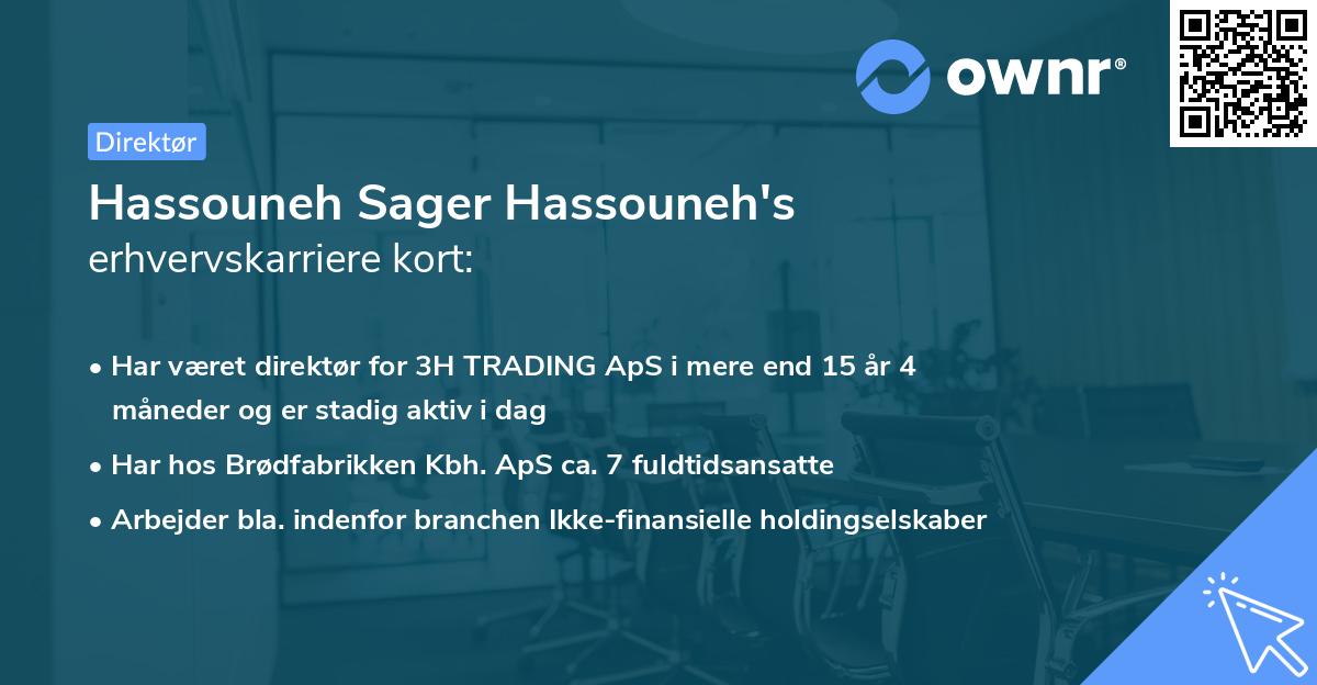 Hassouneh Sager Hassouneh's erhvervskarriere kort