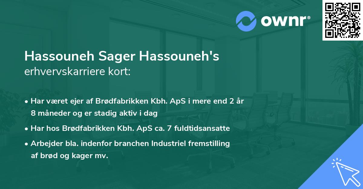 Hassouneh Sager Hassouneh's erhvervskarriere kort