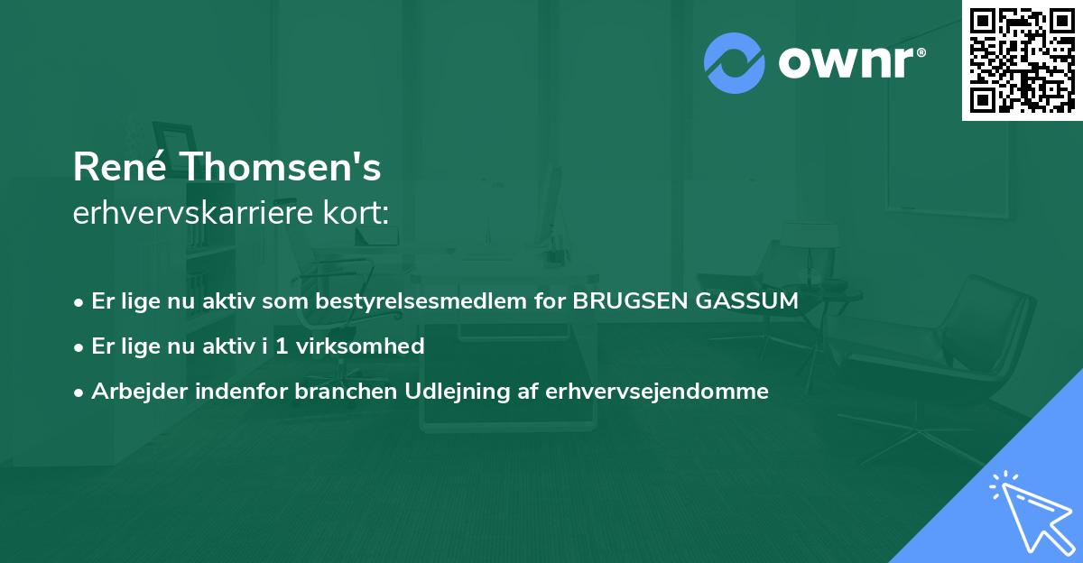 René Thomsen's erhvervskarriere kort