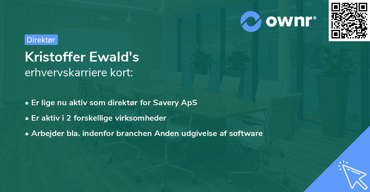 Kristoffer Ewald's erhvervskarriere kort