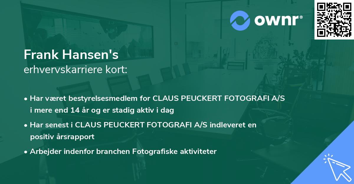 Frank Hansen's erhvervskarriere kort