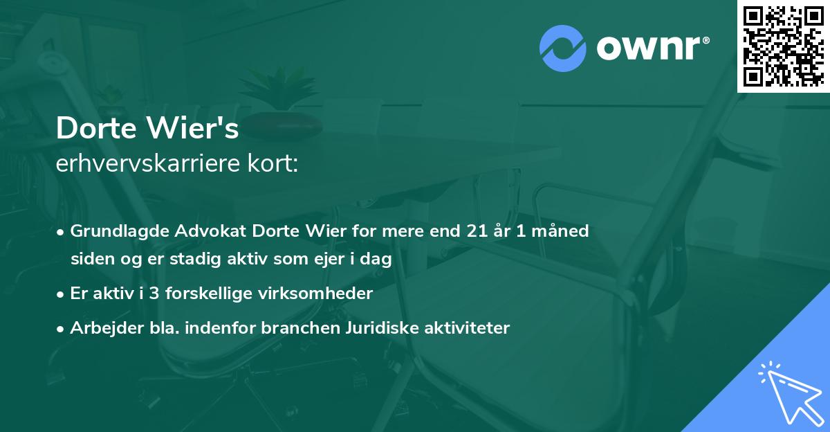 Dorte Wier's erhvervskarriere kort