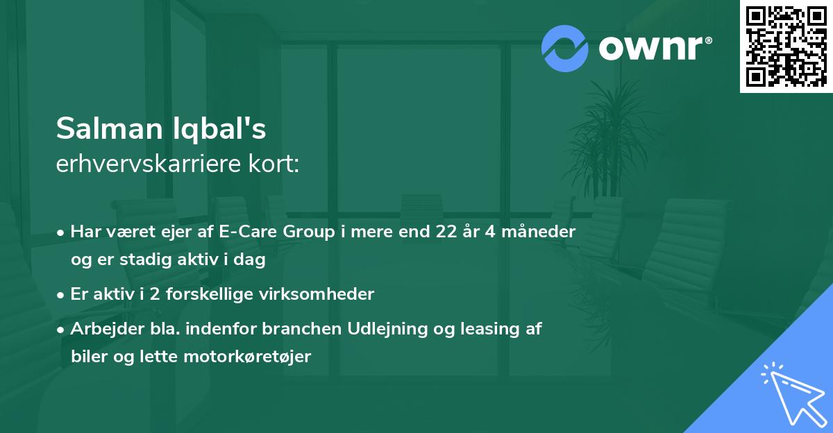 Salman Iqbal's erhvervskarriere kort