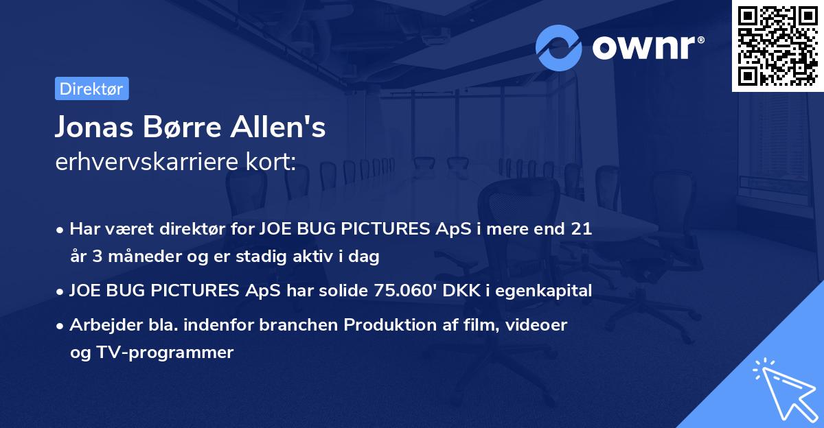Jonas Børre Allen's erhvervskarriere kort