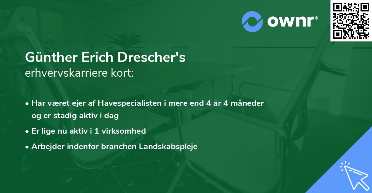 Günther Erich Drescher's erhvervskarriere kort