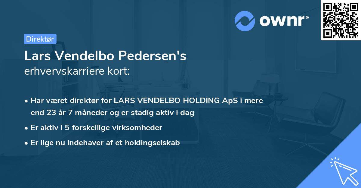 Lars Vendelbo Pedersen's erhvervskarriere kort