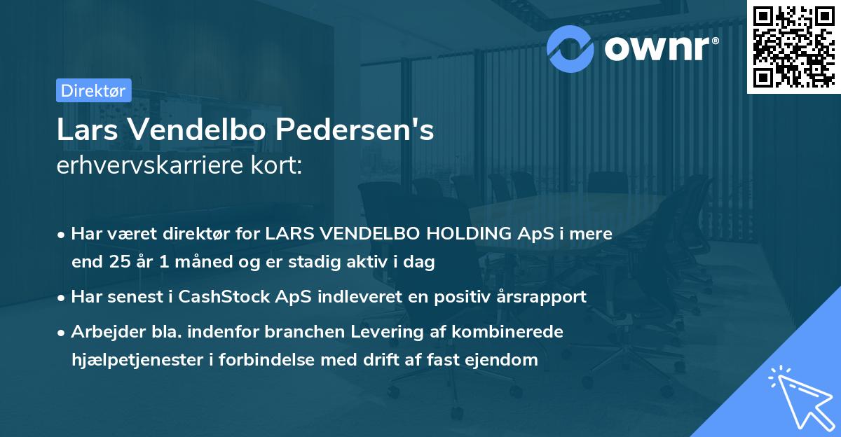 Lars Vendelbo Pedersen's erhvervskarriere kort