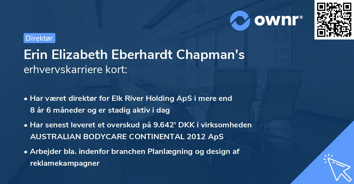 Erin Elizabeth Eberhardt Chapman's erhvervskarriere kort