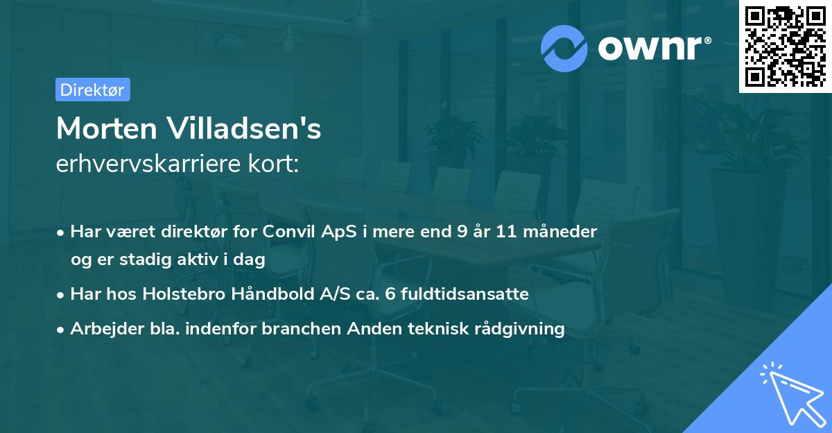 Morten Villadsen's erhvervskarriere kort