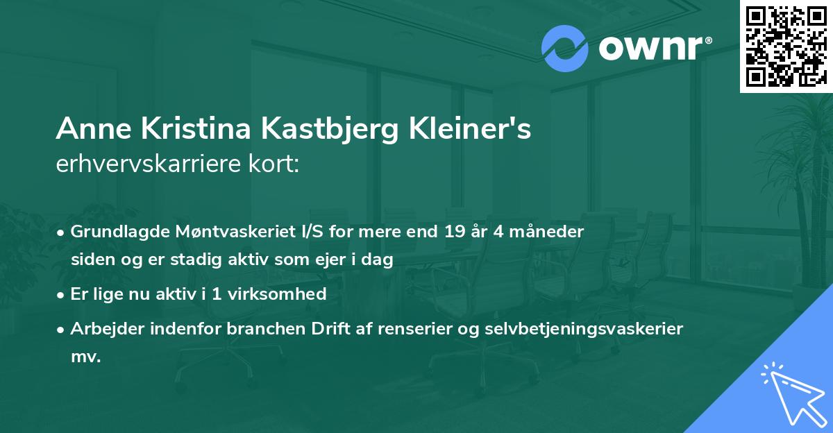 Anne Kristina Kastbjerg Kleiner's erhvervskarriere kort