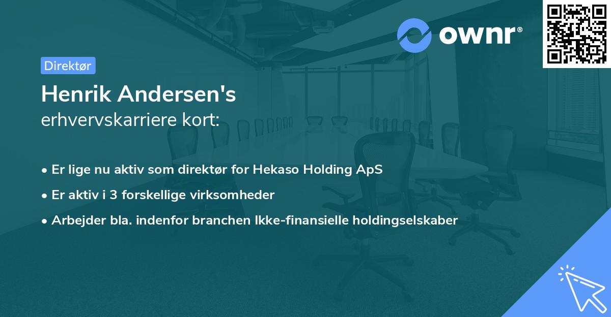 Henrik Andersen's erhvervskarriere kort