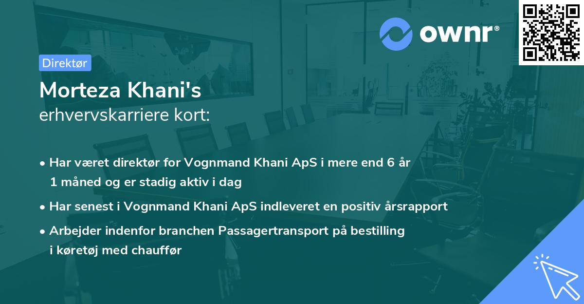 Morteza Khani's erhvervskarriere kort