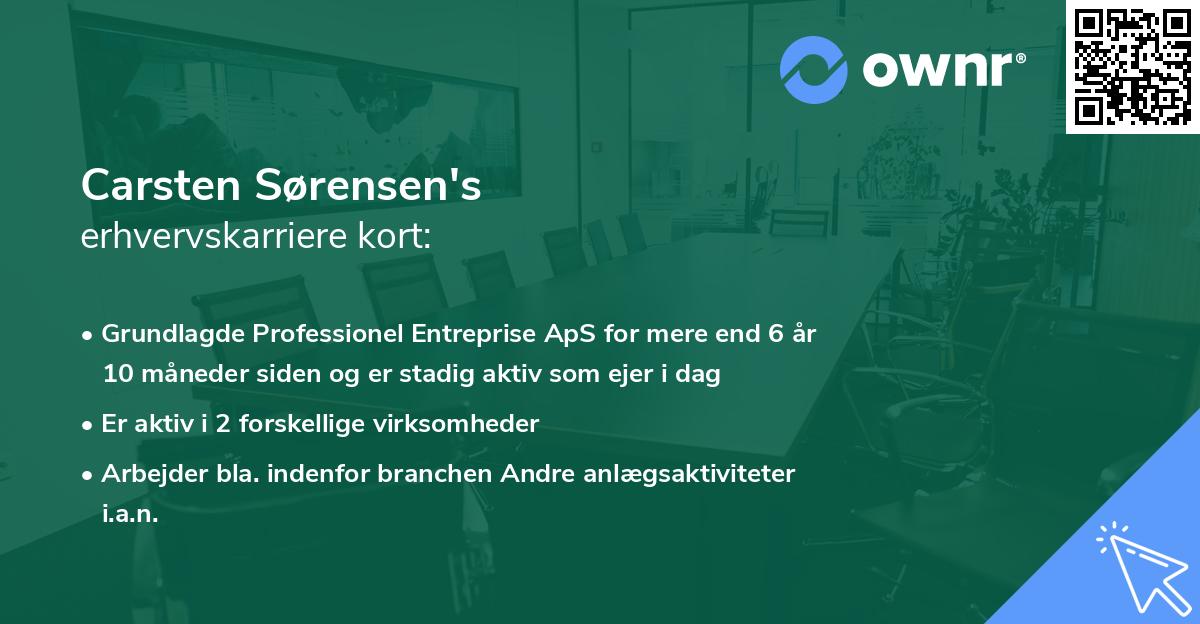 Carsten Sørensen's erhvervskarriere kort