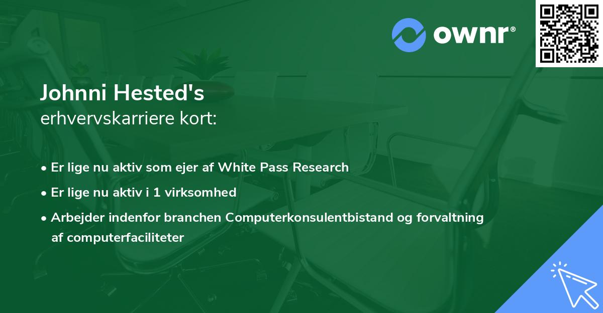 Johnni Hested's erhvervskarriere kort