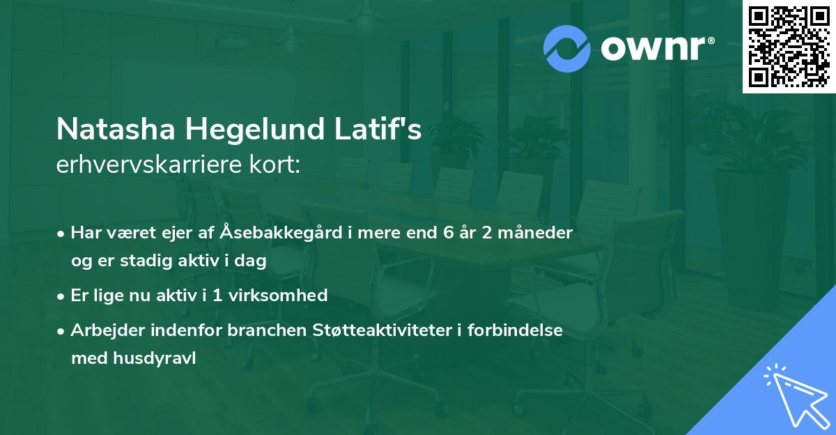 Natasha Hegelund Latif's erhvervskarriere kort