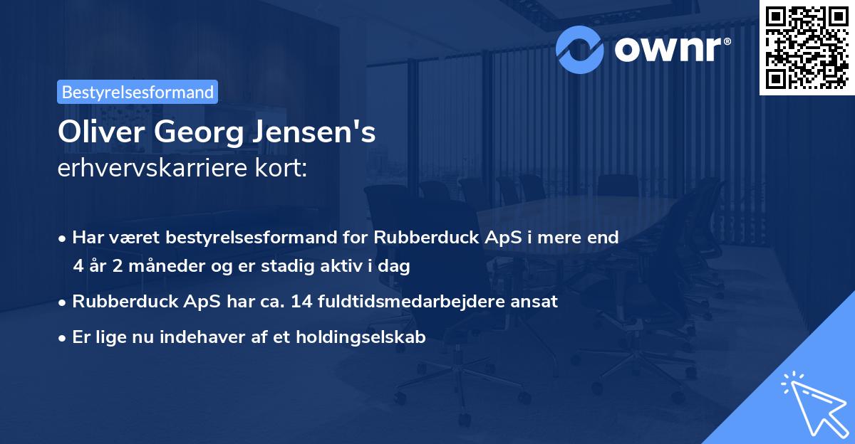 Oliver Georg Jensen's erhvervskarriere kort