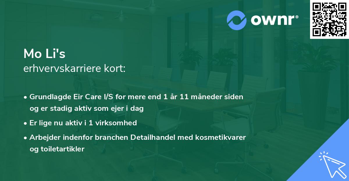 Mo Li's erhvervskarriere kort