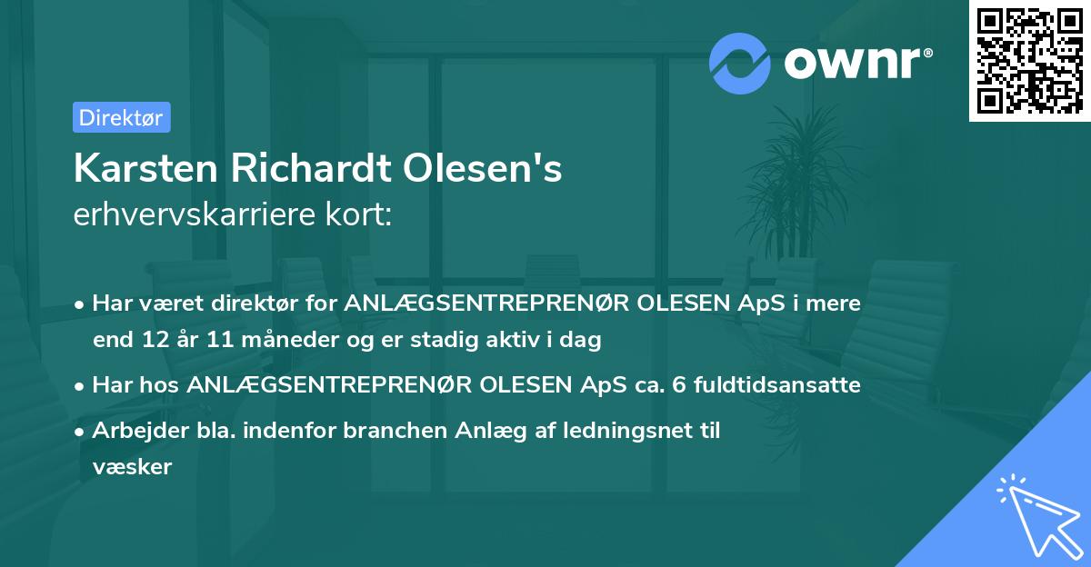 Karsten Richardt Olesen's erhvervskarriere kort