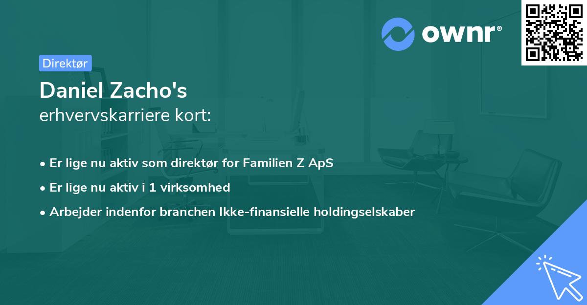 Daniel Zacho's erhvervskarriere kort