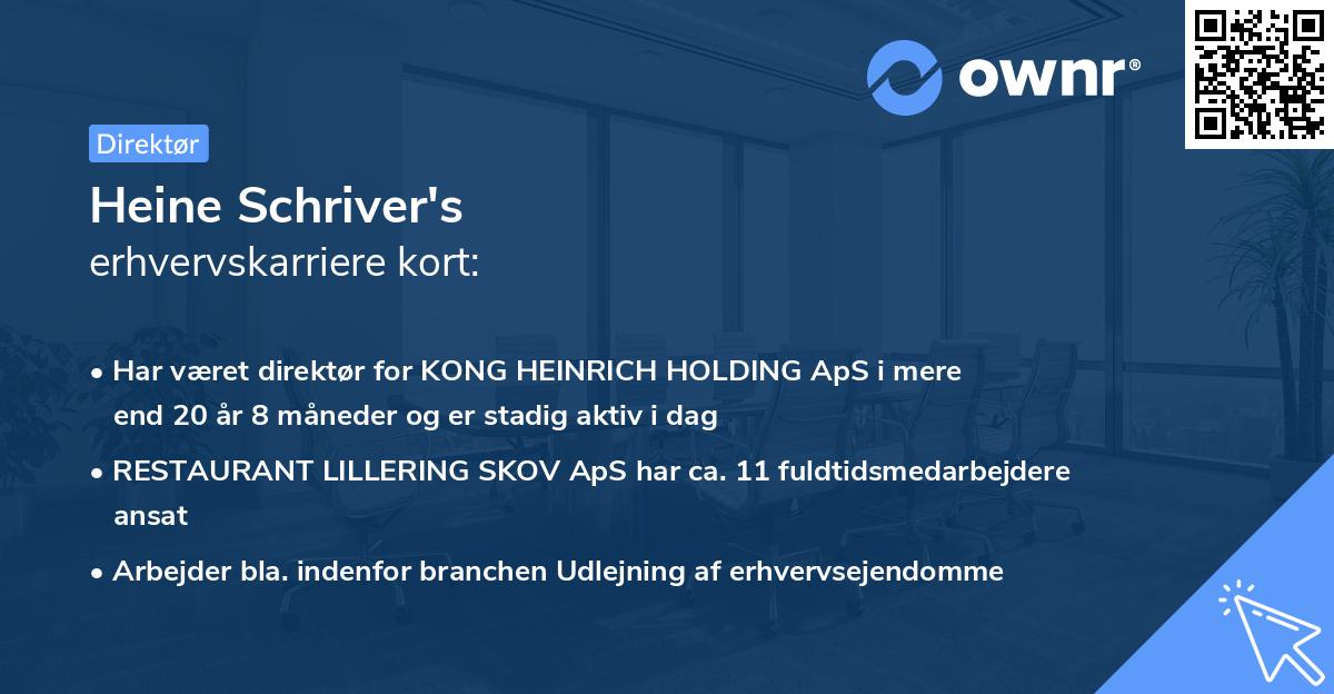 Heine Schriver's erhvervskarriere kort