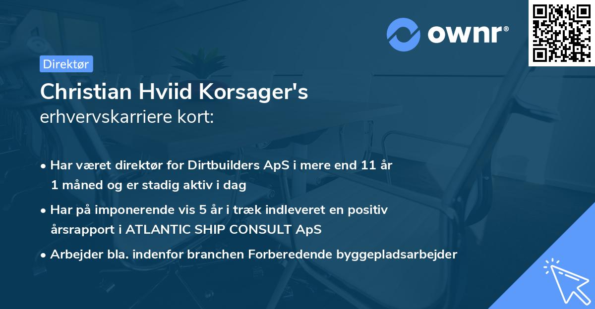 Christian Hviid Korsager's erhvervskarriere kort
