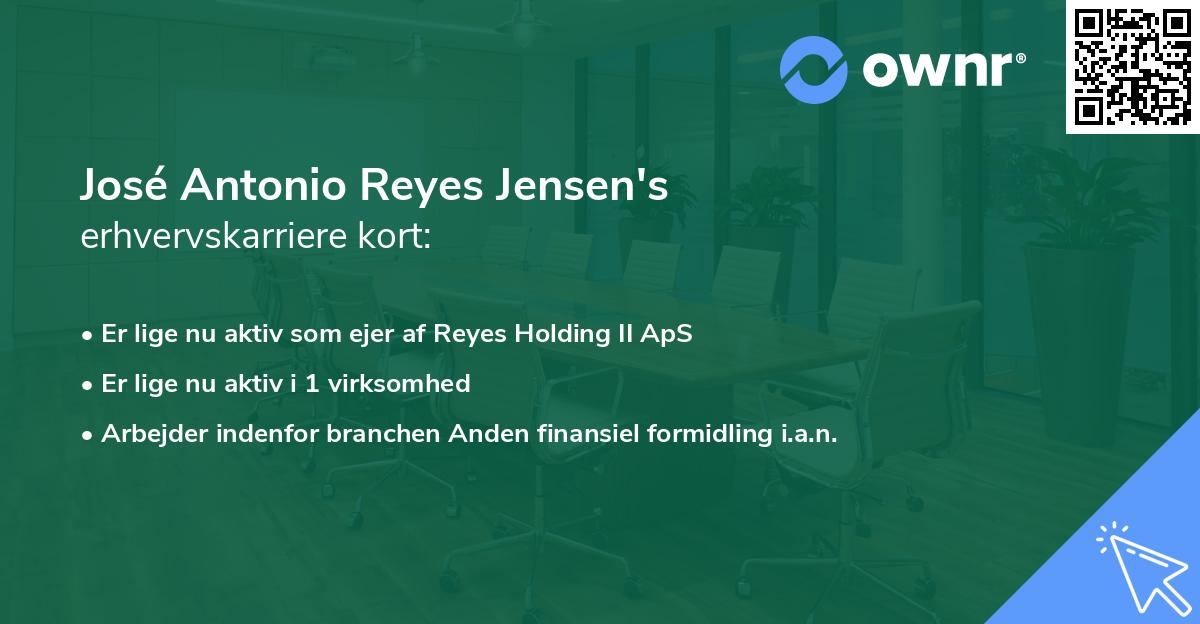 José Antonio Reyes Jensen's erhvervskarriere kort