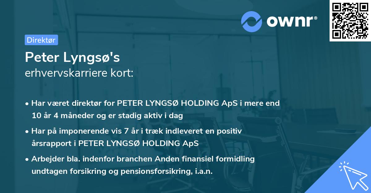 Peter Lyngsø's erhvervskarriere kort