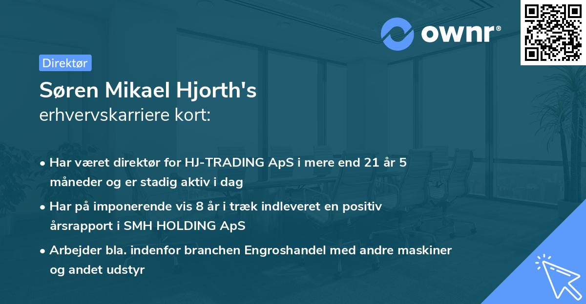 Søren Mikael Hjorth's erhvervskarriere kort
