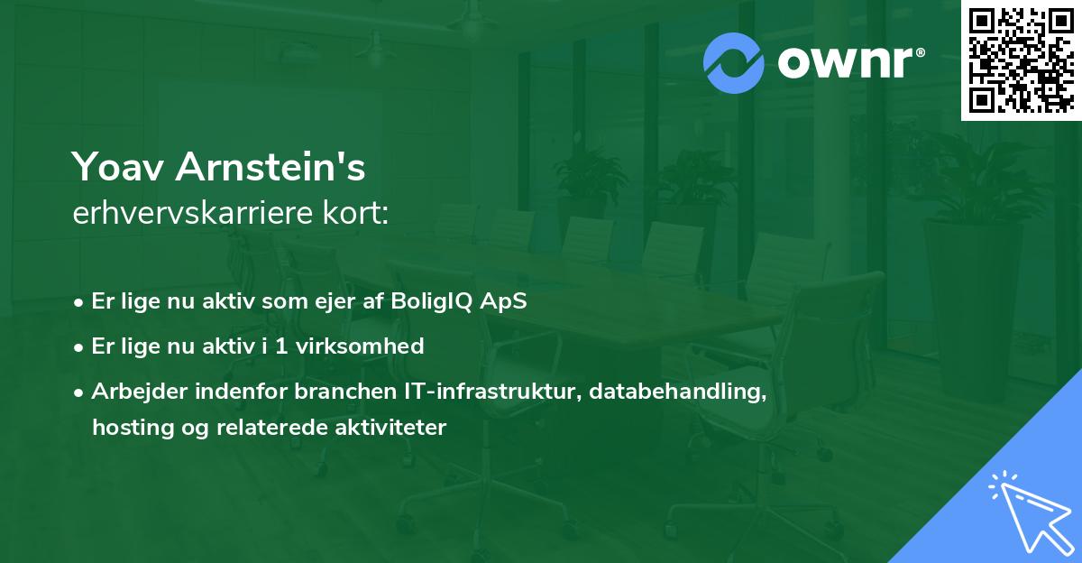 Yoav Arnstein's erhvervskarriere kort