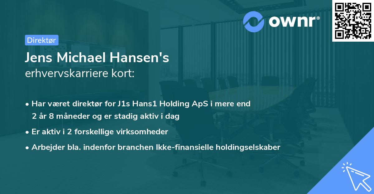 Jens Michael Hansen's erhvervskarriere kort