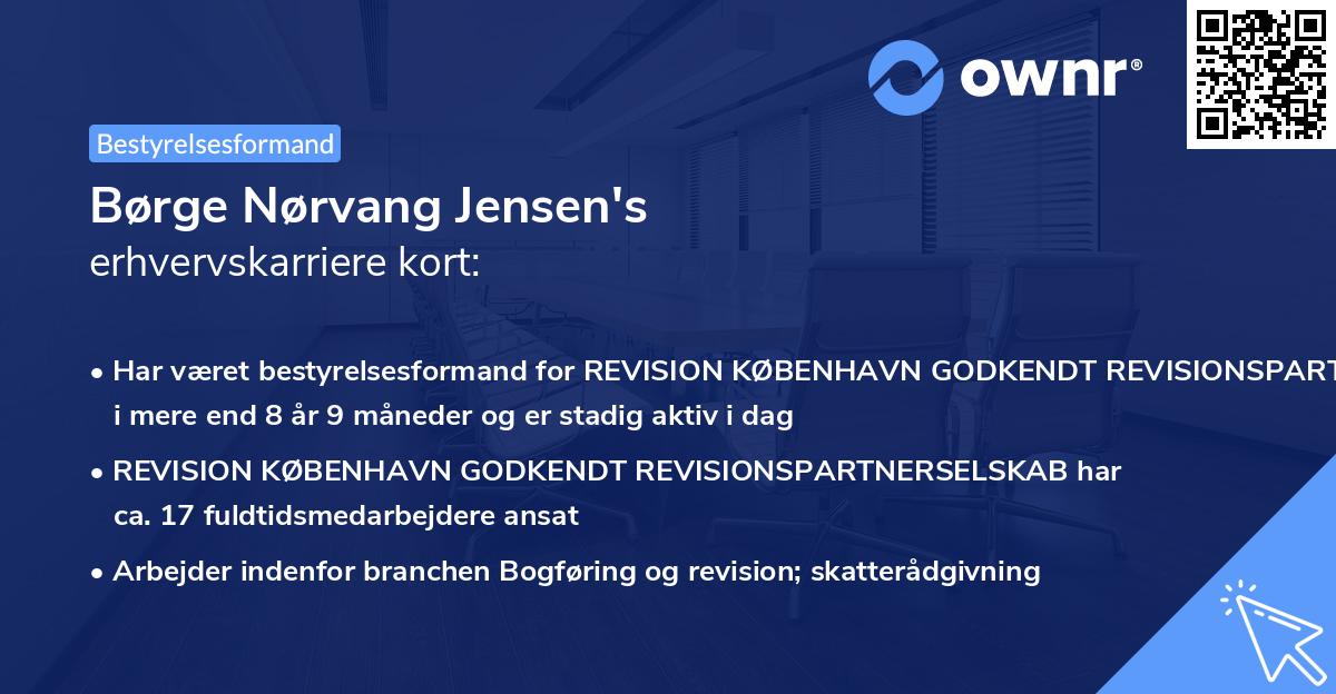 Børge Nørvang Jensen's erhvervskarriere kort