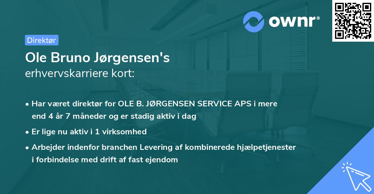 Ole Bruno Jørgensen's erhvervskarriere kort