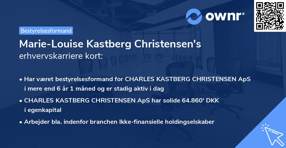 Marie-Louise Kastberg Christensen's erhvervskarriere kort