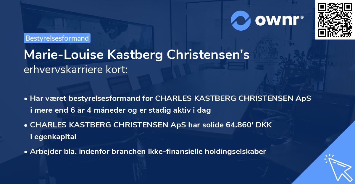 Marie-Louise Kastberg Christensen's erhvervskarriere kort