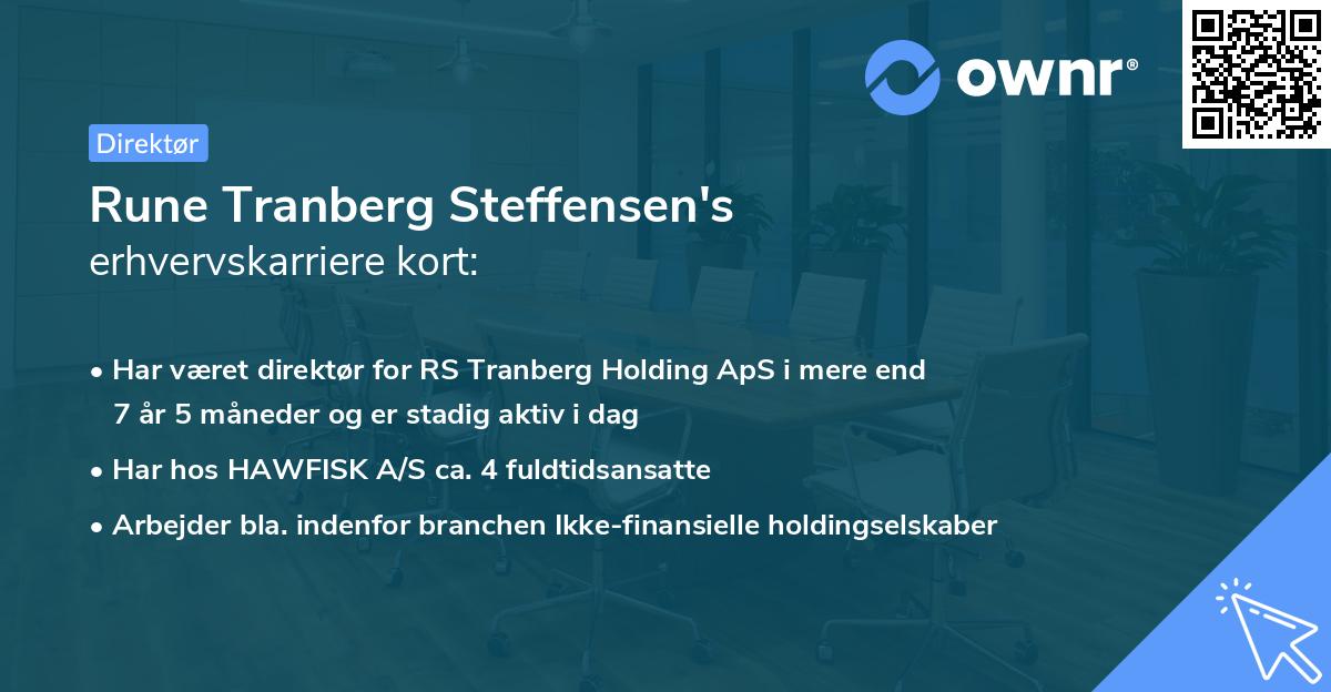 Rune Tranberg Steffensen's erhvervskarriere kort