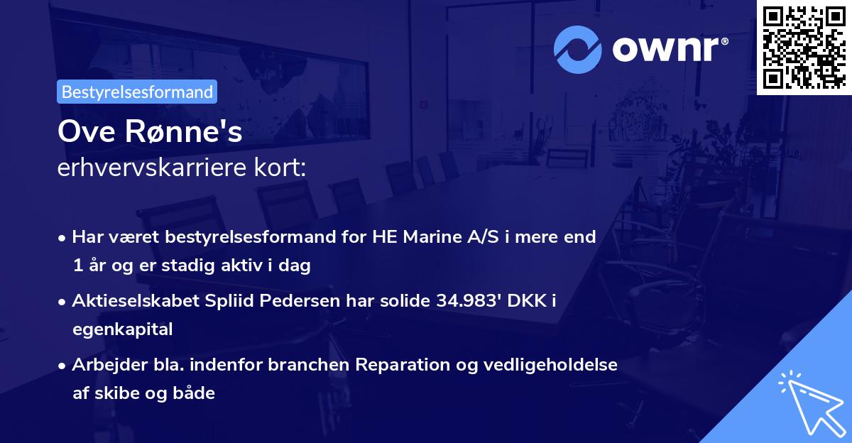 Ove Rønne's erhvervskarriere kort