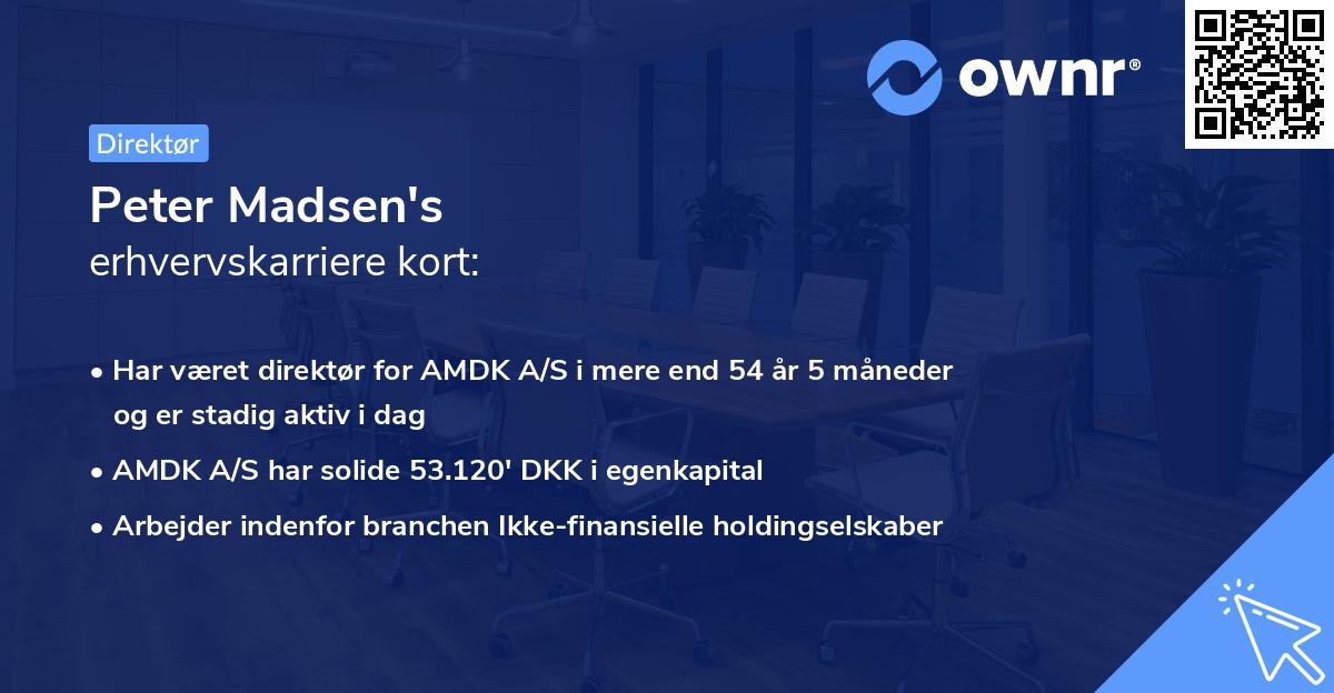 Peter Madsen's erhvervskarriere kort