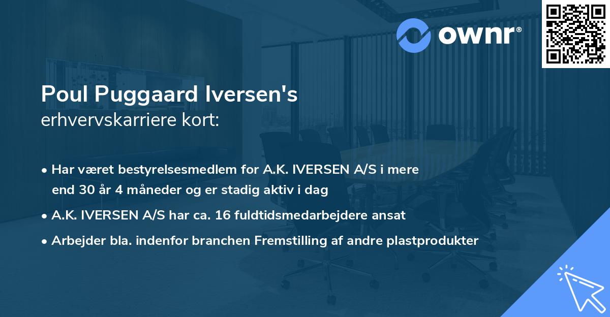 Poul Puggaard Iversen's erhvervskarriere kort