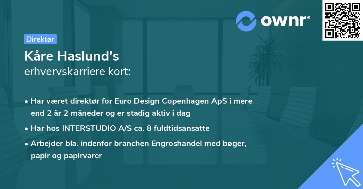 Kåre Haslund's erhvervskarriere kort