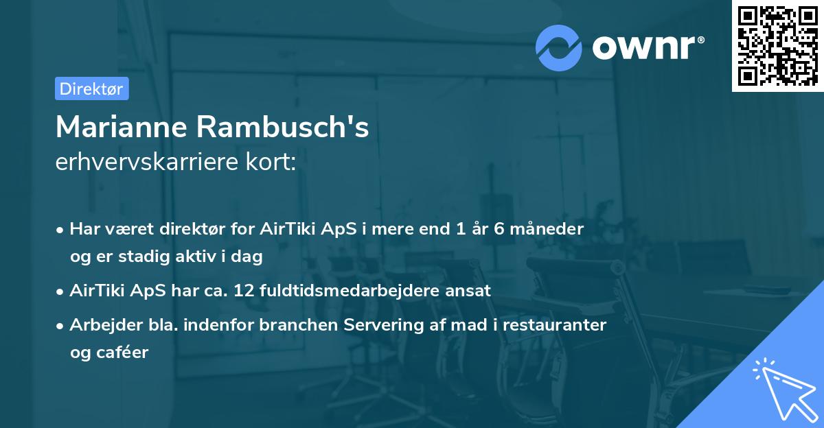 Marianne Rambusch's erhvervskarriere kort