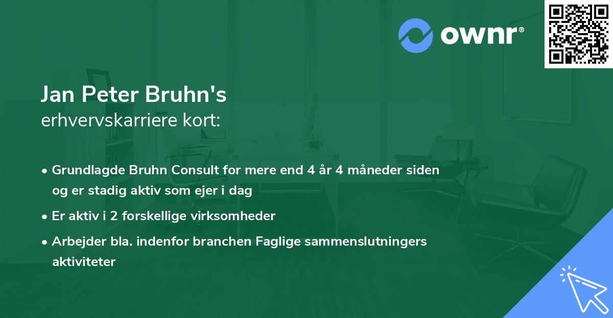 Jan Peter Bruhn's erhvervskarriere kort