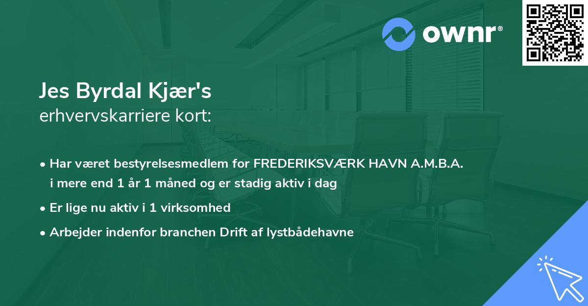 Jes Byrdal Kjær's erhvervskarriere kort