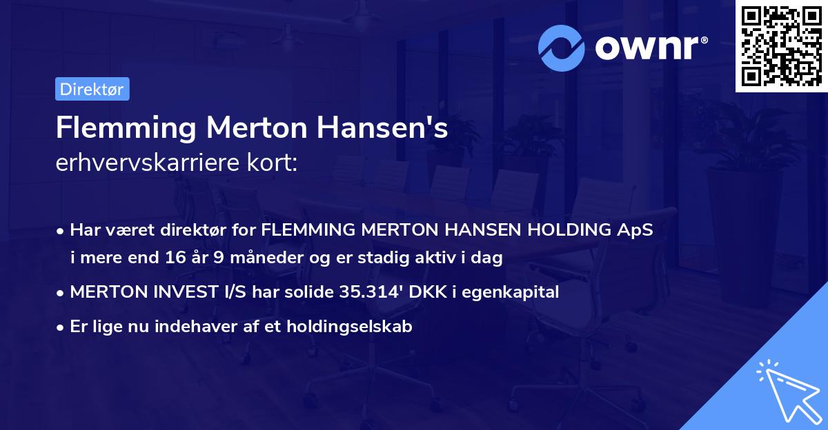 Flemming Merton Hansen's erhvervskarriere kort