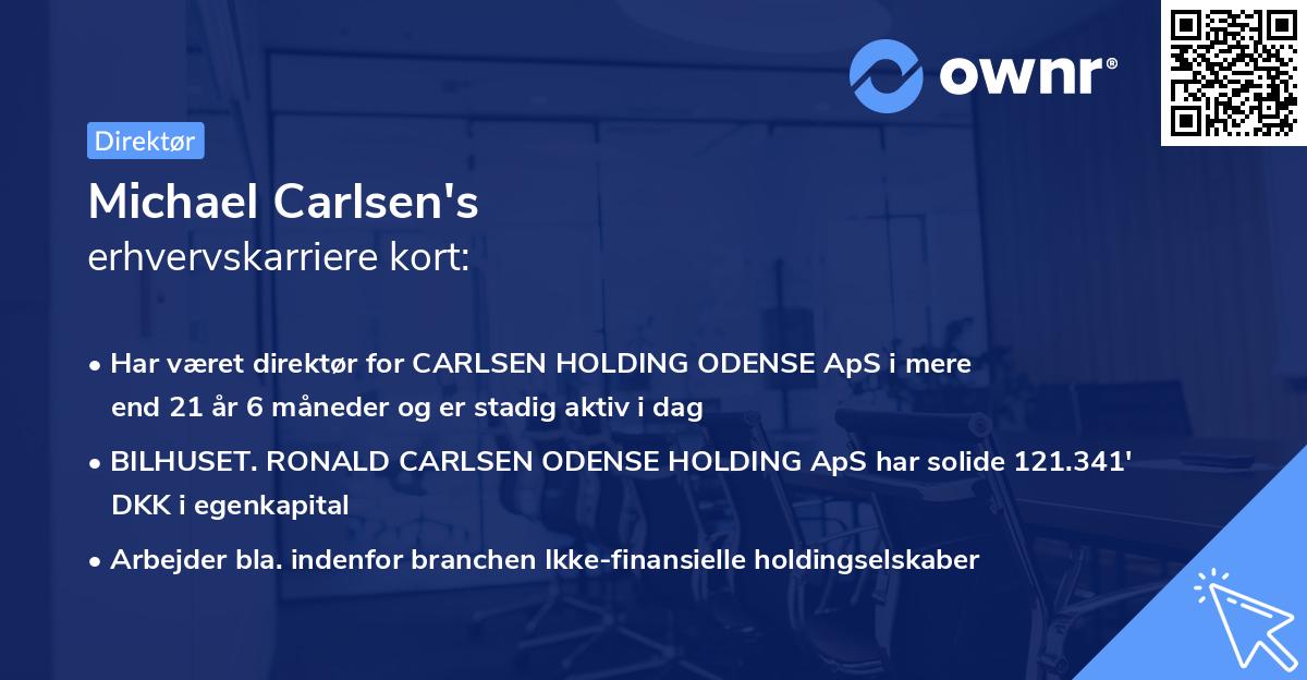 Michael Carlsen's erhvervskarriere kort