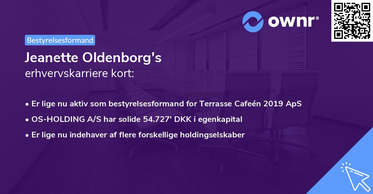 Jeanette Oldenborg's erhvervskarriere kort