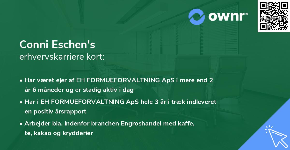 Conni Eschen's erhvervskarriere kort
