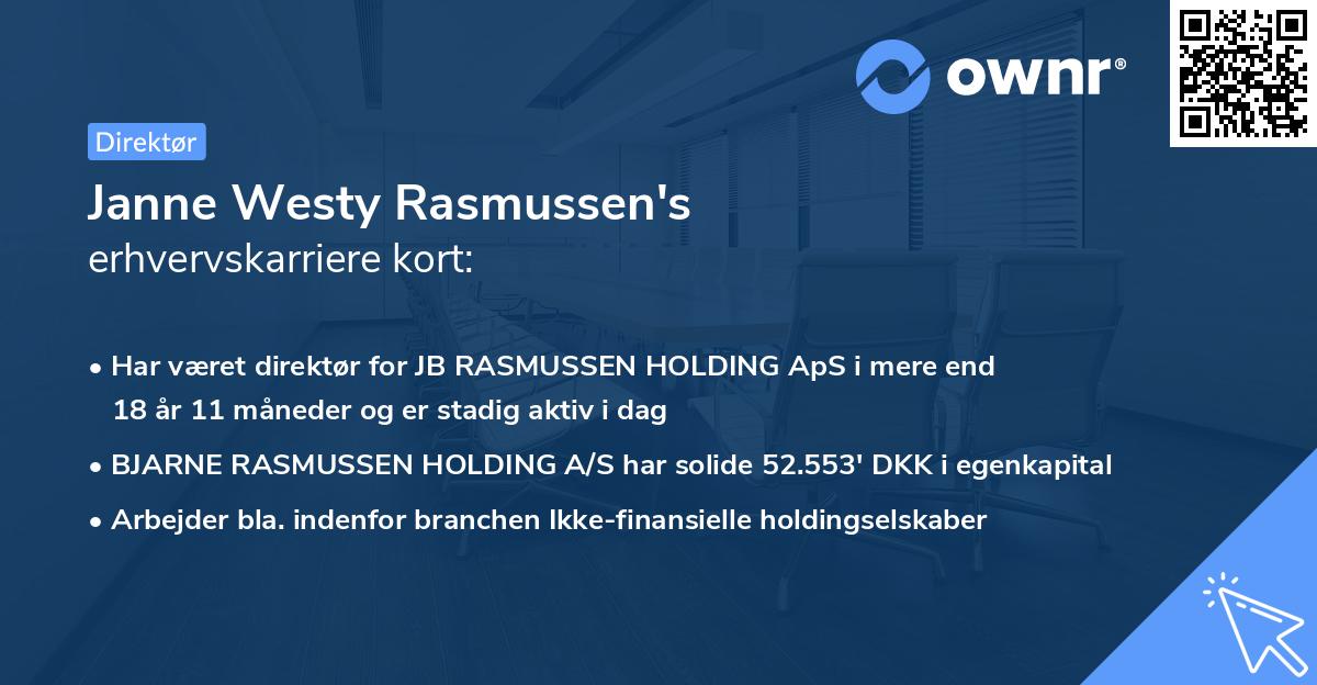 Janne Westy Rasmussen's erhvervskarriere kort